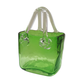 Blown glass bag vase