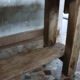 Ancient workbench in raw wood