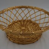 Vintage braided metal wire basket