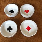 Set of 4 ashtrays playing cards crippa milano