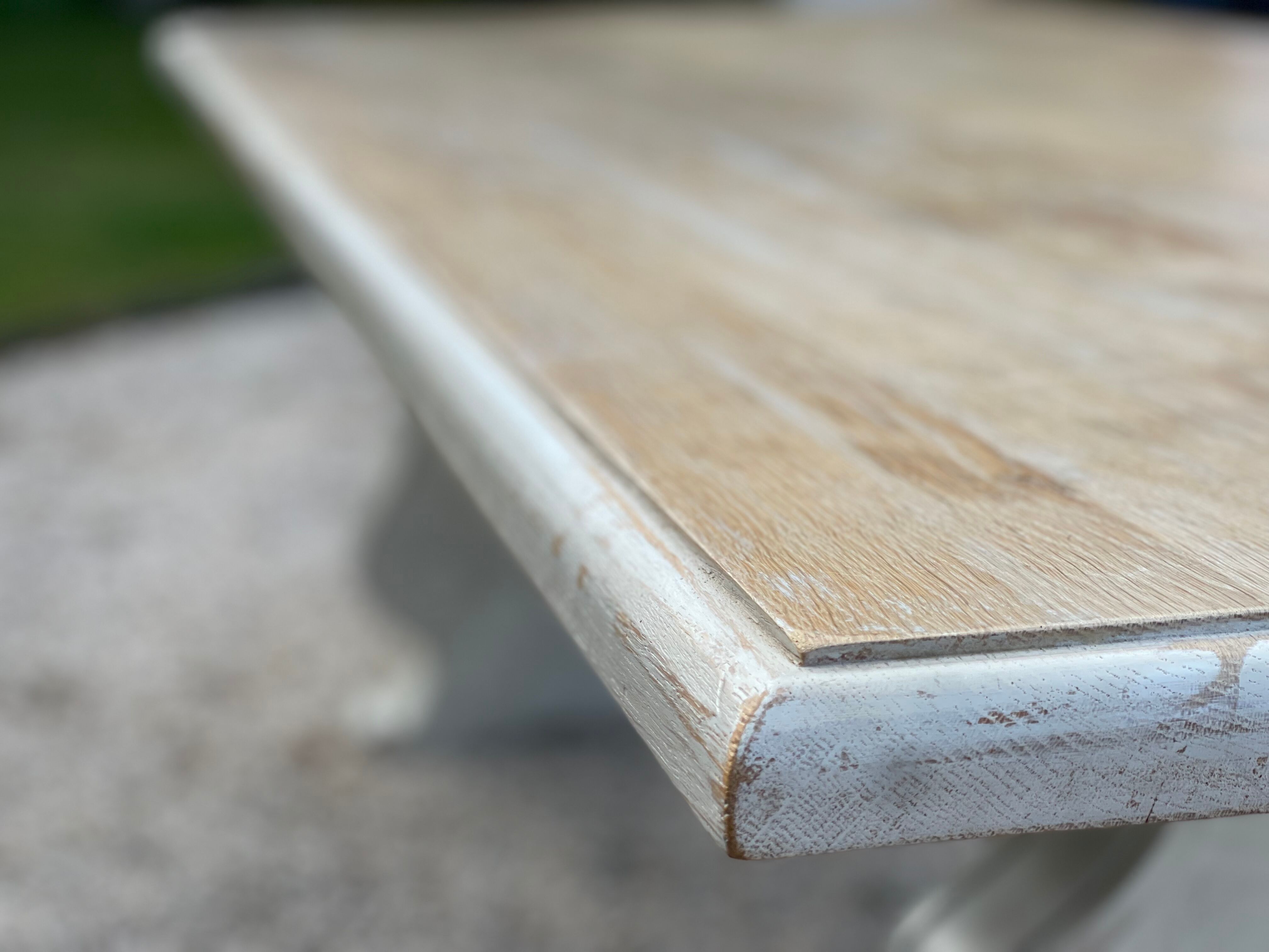 Patinated solid wood dining table, provencal castle