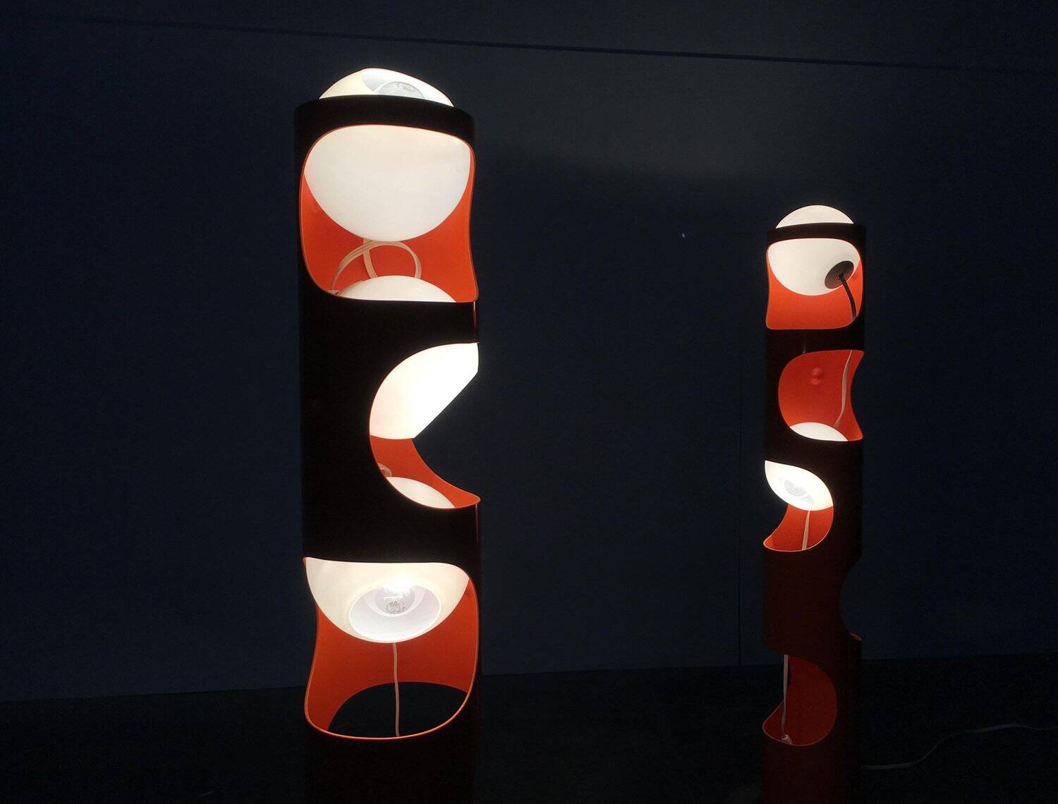 Mid-Century Swiss Space Age Floor Lamp Guggerli L3 by Rosemarie and Rico Baltensweiler for Baltensweiler, set of 2