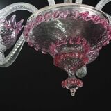 Wonderful Vintage Pink Venetian Chandelier Murano Glass 7 arms