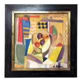 Tableau 40's "Coupe de fruits cubiste" signé A.Gonon