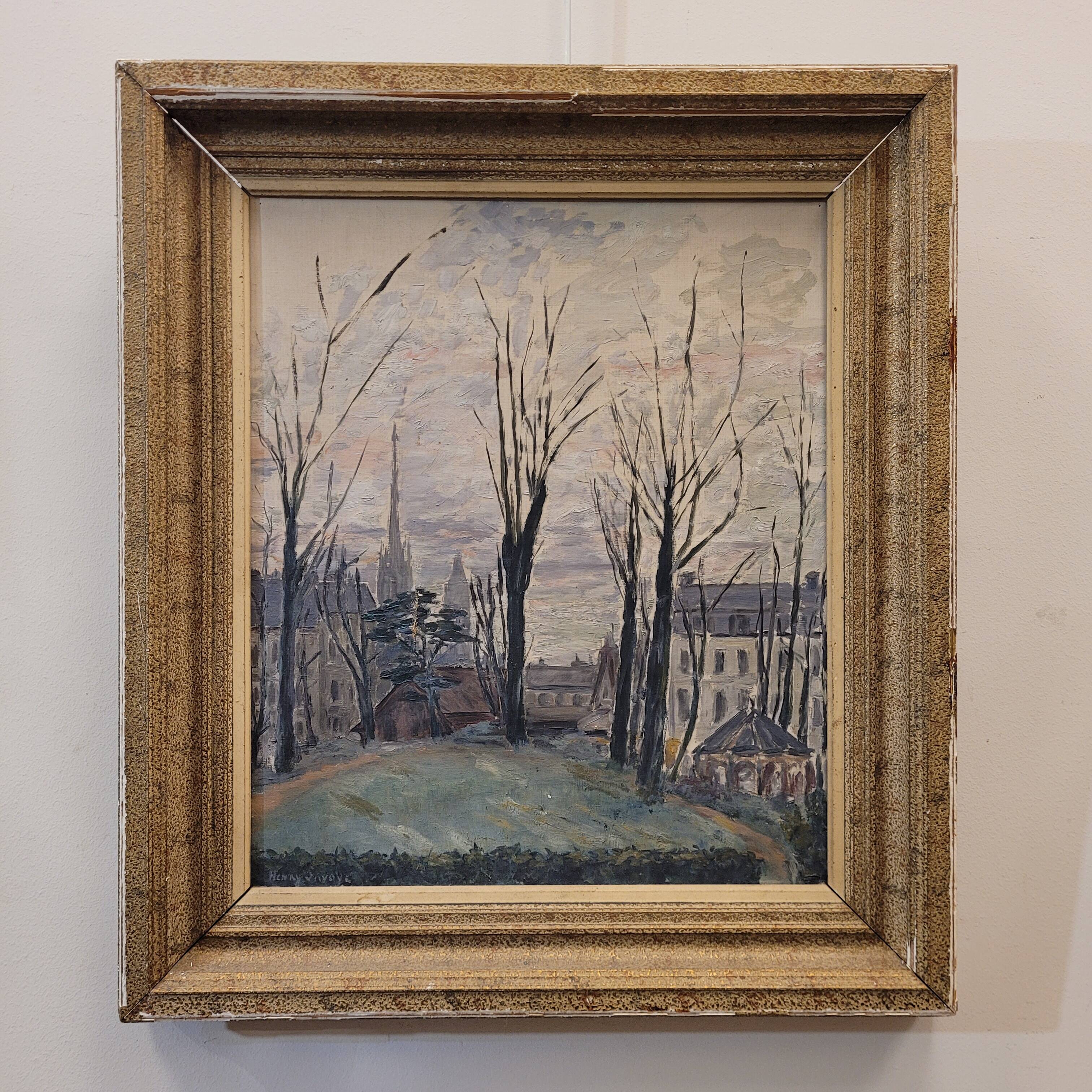 Oil on the link “Vista urbana en invierno”, Firmado “Henry Savoye”, pps. s. XX - France