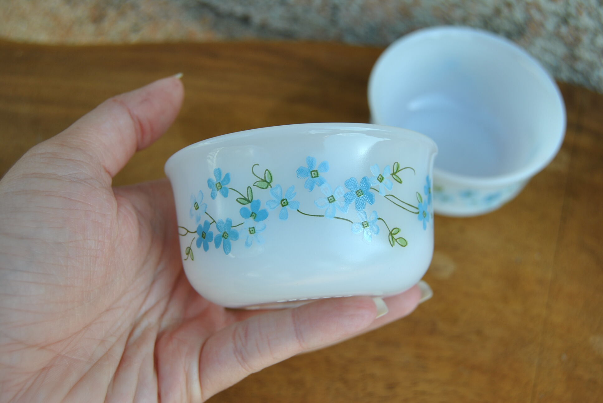 Series of 4 Scania and Veronica ramekins from Arcopal 70s/80s