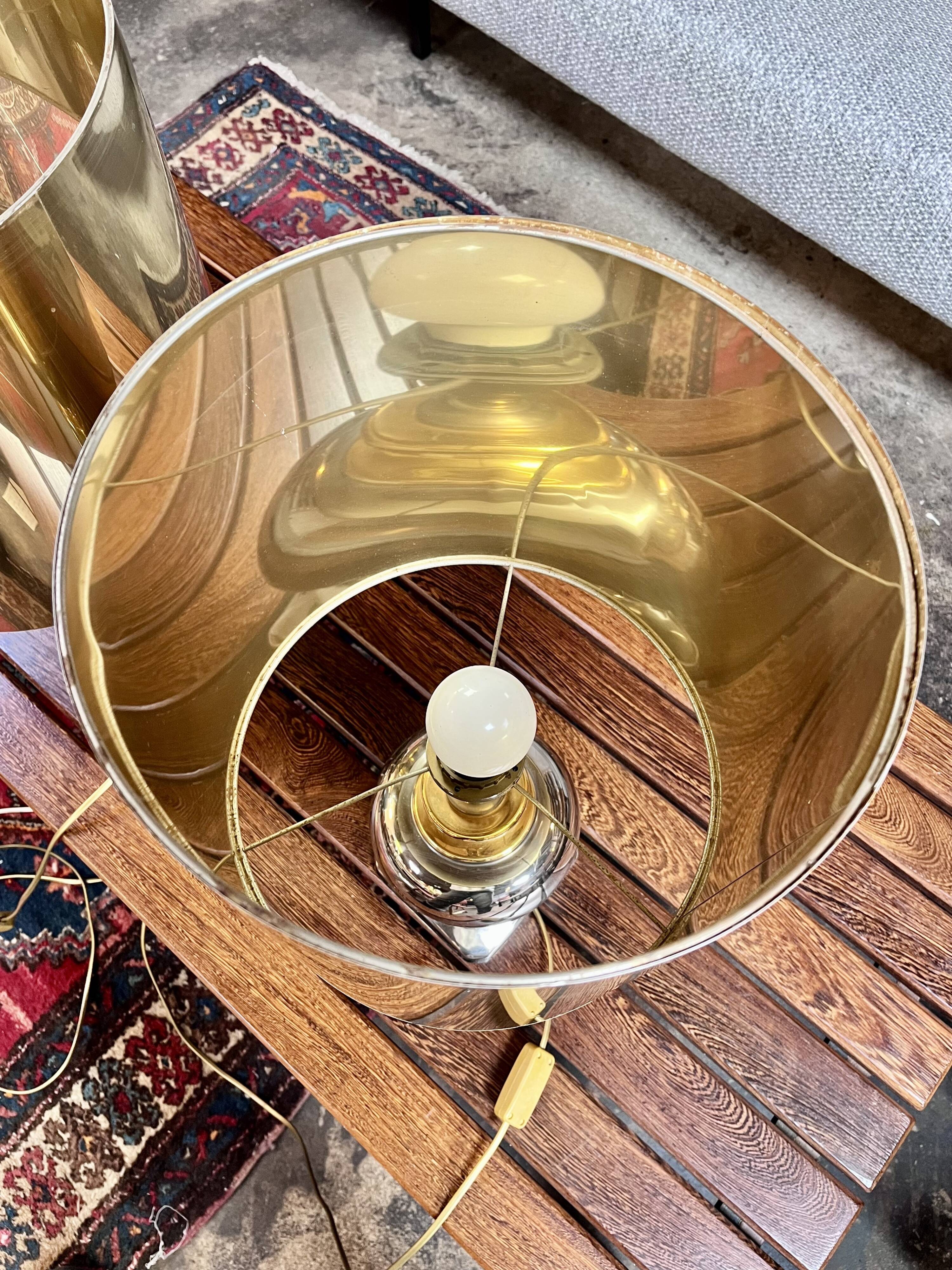 Paire de lampe en céramique dorée, Italie, 1970