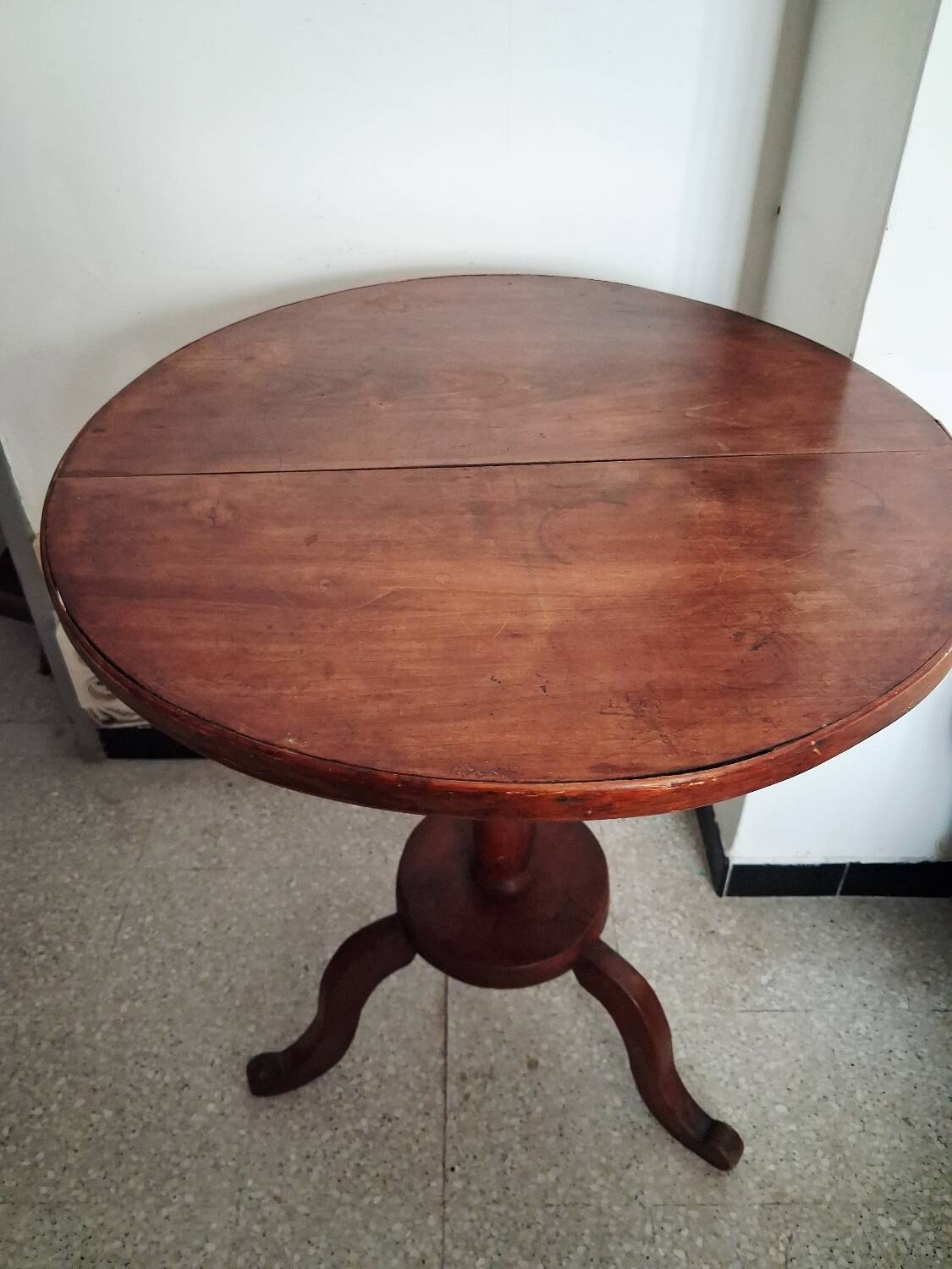 Large walnut side table