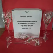 6 Perrier Jouet Belle Epoque champagne flutes in original box.