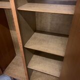 Vintage oak and rattan cabinet 1960