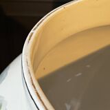 Large Verbanum Stone Laveno cache-pot, floral decoration "Roses" in earthenware ceramic, ca 1900