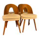 Ensemble de 4 chaises Mid-Century en hêtre et tissu beige/marron par Antonín Šuman (1960s)