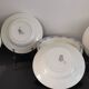6 Saint Amand and Hamage white/blue earthenware soup plates