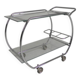 Art Deco trolley, chrome serving cart, 1950s