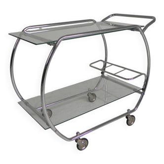 Art Deco trolley, chrome serving cart, 1950s
