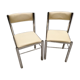 Pair of chairs Soudexvinyl vintage 60-70 leatherette chrome steel