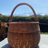 Large round wicker basket