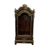 Napoleon III ceremonial showcase in black wood and gilded chiseled bronze XIX century