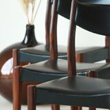 Series of 6 chairs in skai and teak