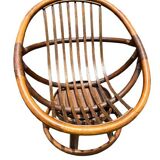 Fauteuil pivotant en rotin