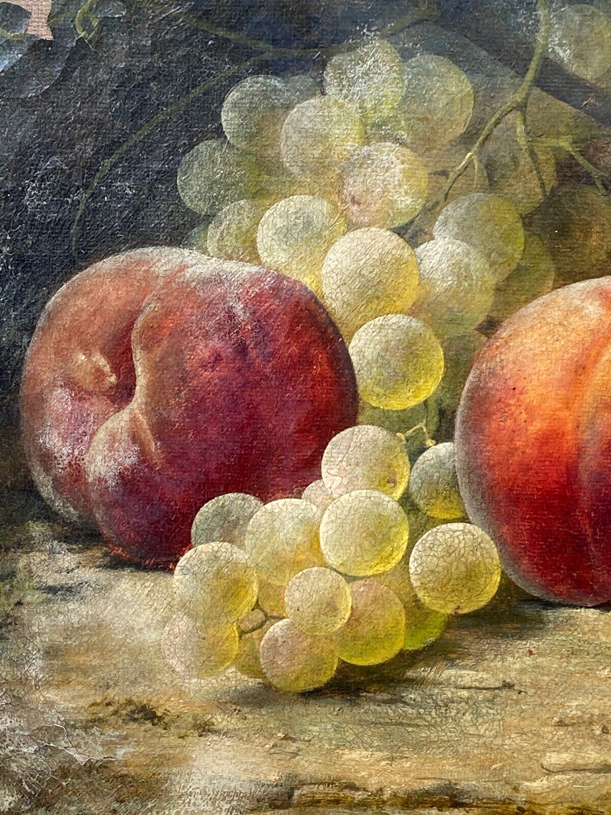 Still life by joseph eugene gilbault 85 peaches and bunches of grapes
