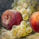 Still life by joseph eugene gilbault 85 peaches and bunches of grapes