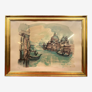 Lithographie de Pradel figurant une vue de Venise