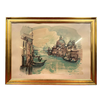 Pradel's lithograph showing a view of Venice