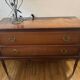 Vintage chest of drawers in solid cherry wood, 2 large drawers, Louis XVI style.