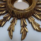 Mirror sun in gilded wood carved 60s, 28 cm