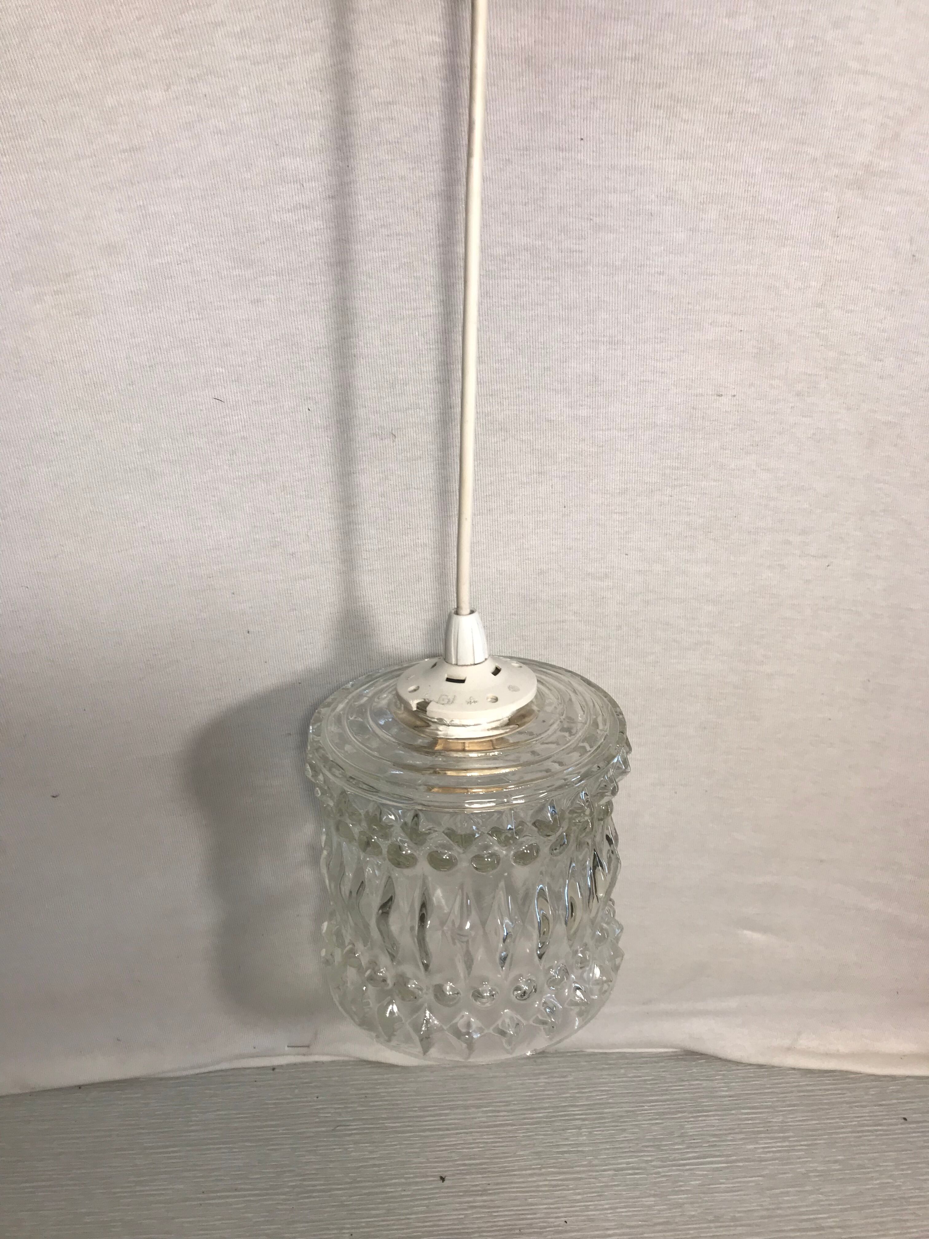 Old glass molded geometric shape 70 decoration