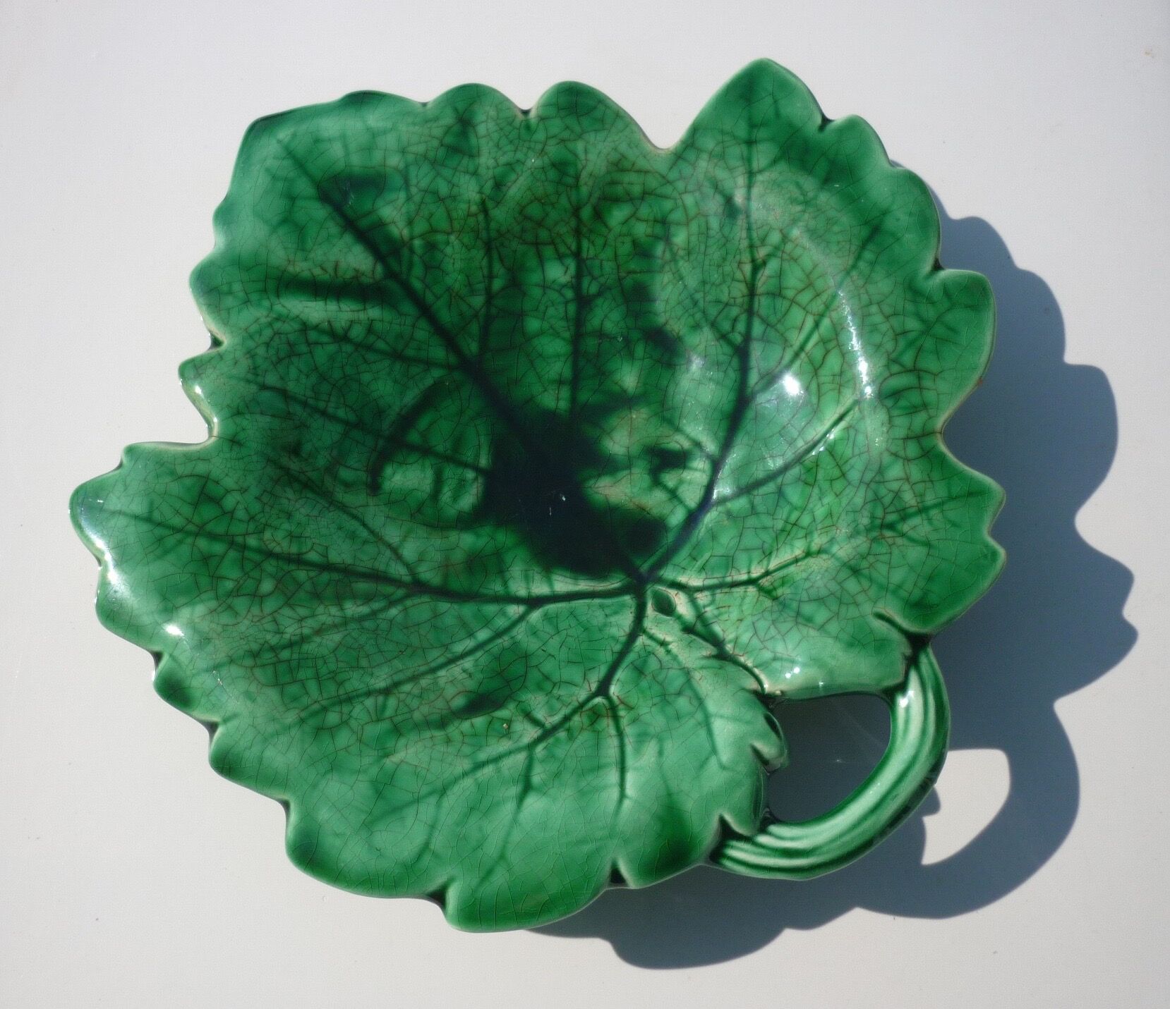 Green vine leaf plate
