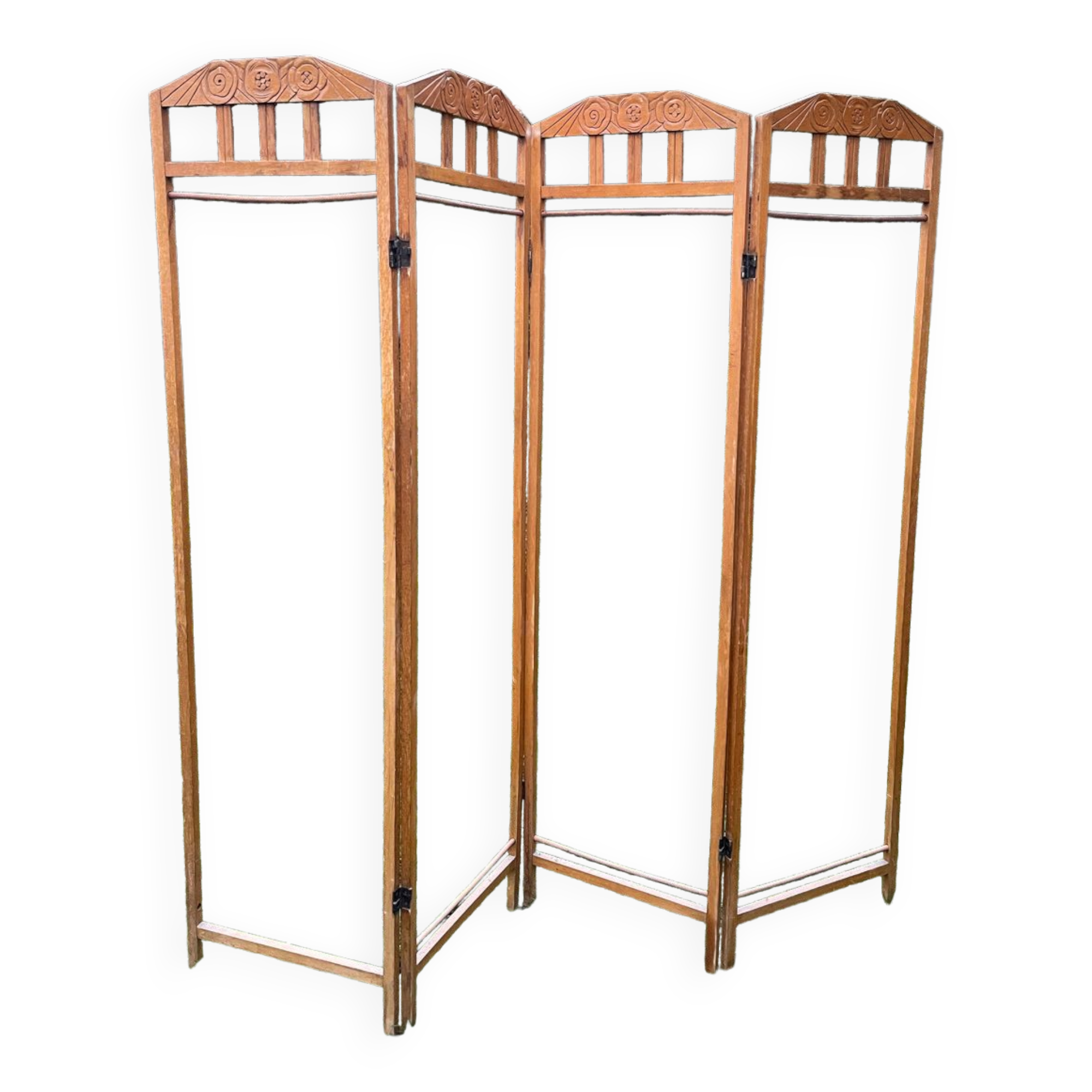 Wooden screen with canvas - Art Deco