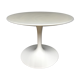 Knoll pedestal table with plain white marble top