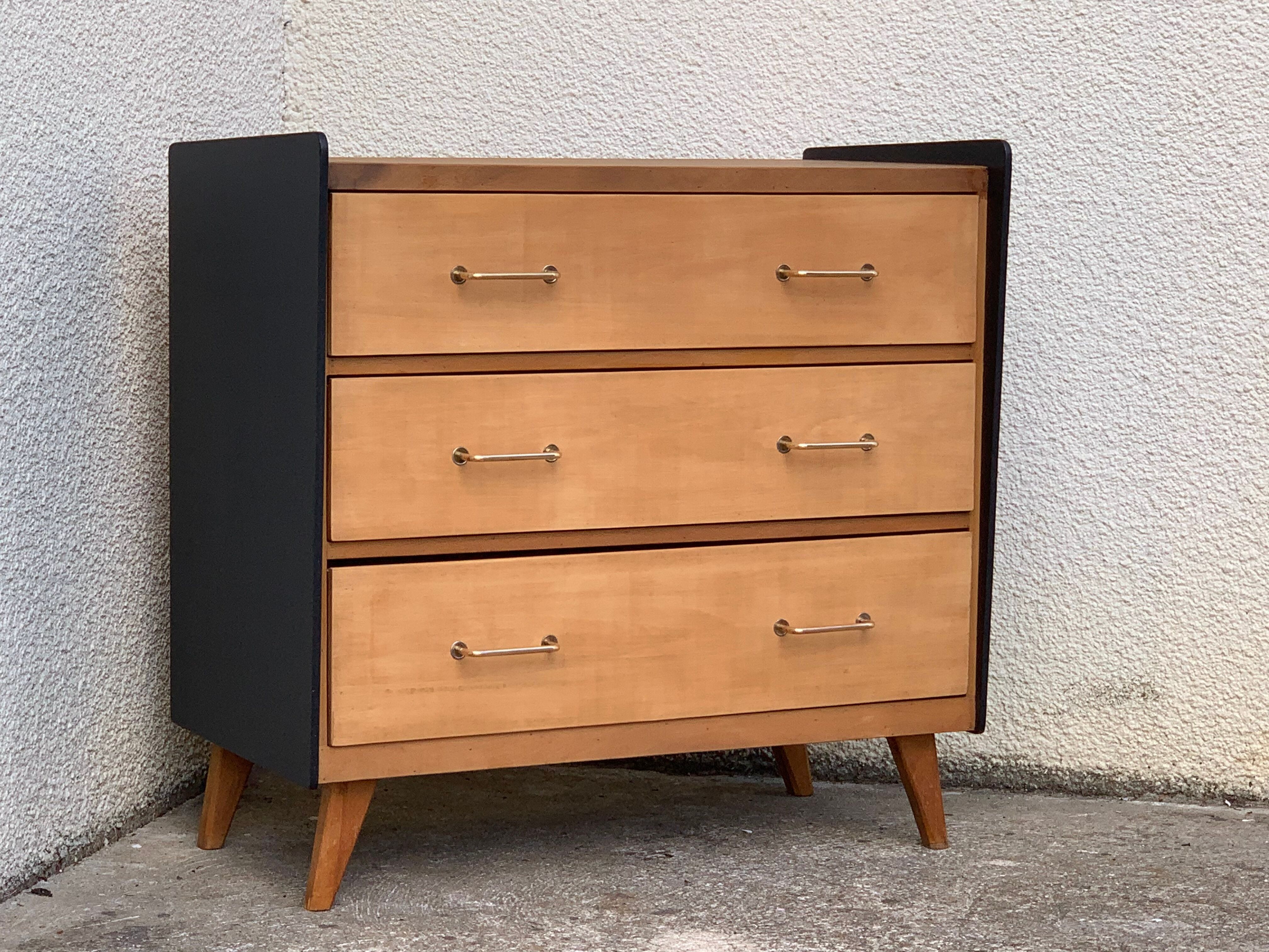 1960 compass foot chest of drawers
