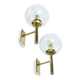 Brass and glass wall lights, vintage, 1960 by Hillebrand.