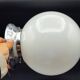 Pair of art deco opaline ceiling ball lamps