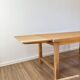 Solid oak farmhouse table with extensions.
