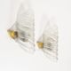 Large pair of 1970s Murano glass and brass wall sconces by Hillebrand