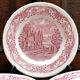 5 assiettes à dessert rouges et blanches en grès de W H Grindley