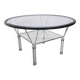 Table basse en verre industriel des années 1970