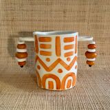 Hand-painted ceramic utensil pot