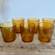 Lot de 6 verres ambrés Lever vintage