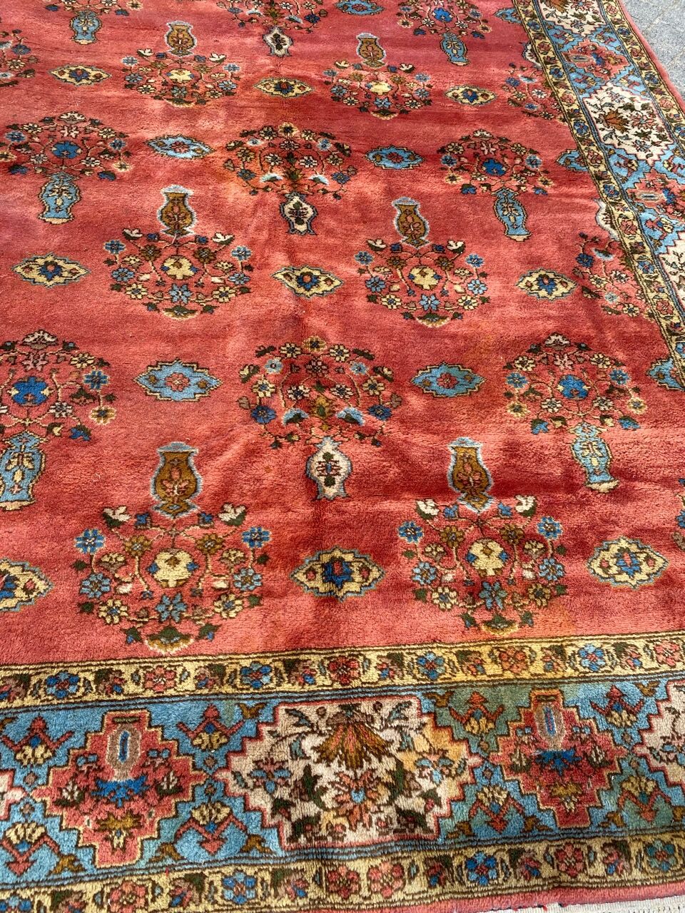 Large handmade vintage carpet Transylvania 198x298 cm
