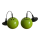 Pair of eye ball pendant lights by lita. 1970. green.