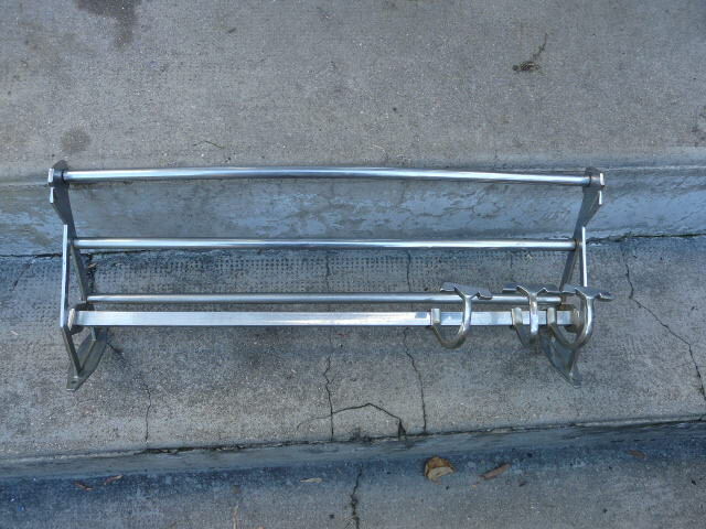 Wall coat rack / Art Deco hat in chrome metal