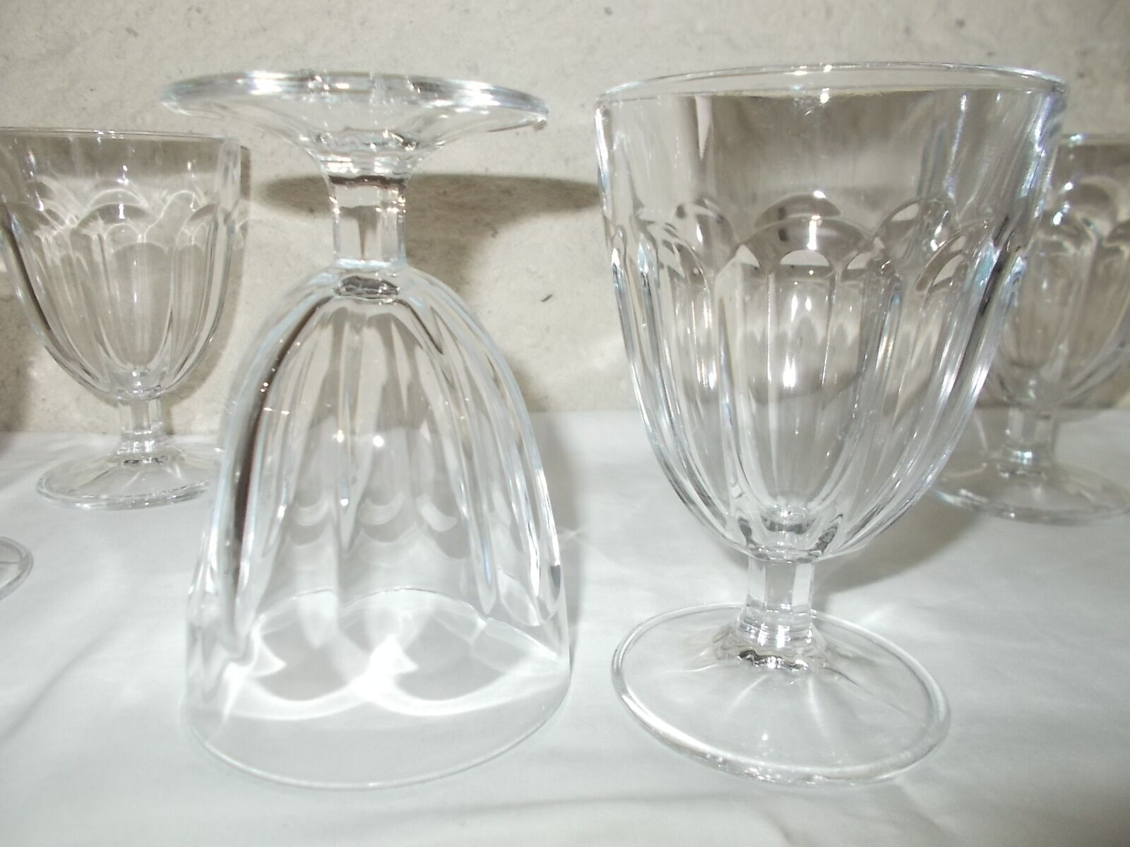 Set of 9 antique stemmed glasses