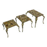 Vintage Set Nesting Tables Onyx Marble 60s Side Tables