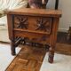 Folk Rustic Sun-Carved Nightstand sidetable cupboardsolid wood chunky