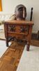 Folk Rustic Sun-Carved Nightstand sidetable cupboardsolid wood chunky